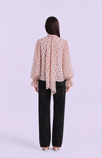 The Polka Dots Blouse in Nude Pink