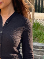 The flare cardigan in Black