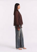 The Polka Dots Blouse in Dark Brown
