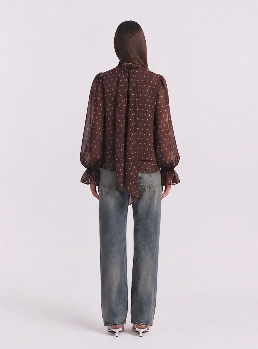 The Polka Dots Blouse in Dark Brown