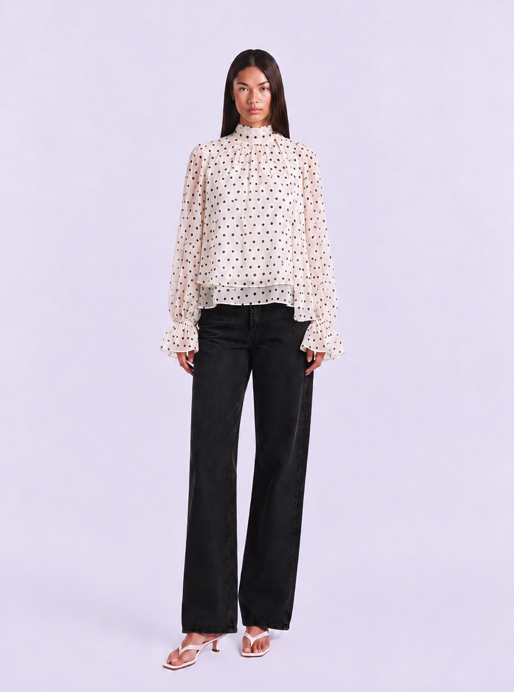 The Polka Dots Blouse in Crème