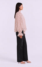 The Polka Dots Blouse in Nude Pink