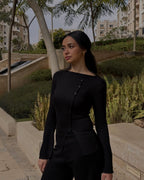 “Airy” knit top in Black