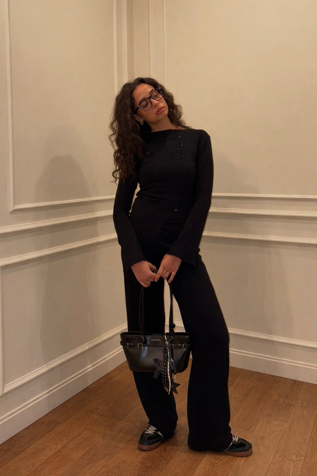 “Airy” knit set in Black