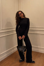 “Airy” knit top in Black