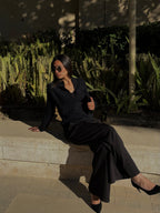 Mohair Knit Cardigan in Black