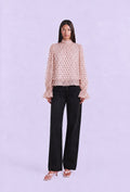 The Polka Dots Blouse in Nude Pink