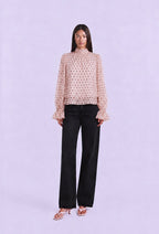 The Polka Dots Blouse in Nude Pink